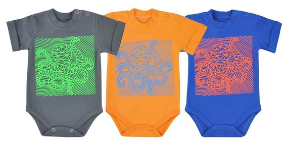 "OŚMIORNICA" Body niemowlęce krótki rękaw Koala- grafitowy