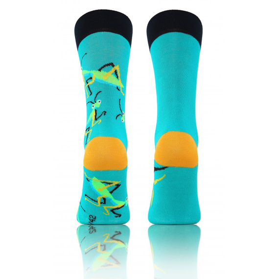 Konik Polny Skarpety długie finest cotton dwie różne Sesto Senso turkusowy