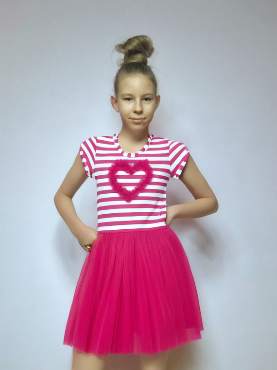 Sukienka krótki rękaw Gracja Bambarillo różowy