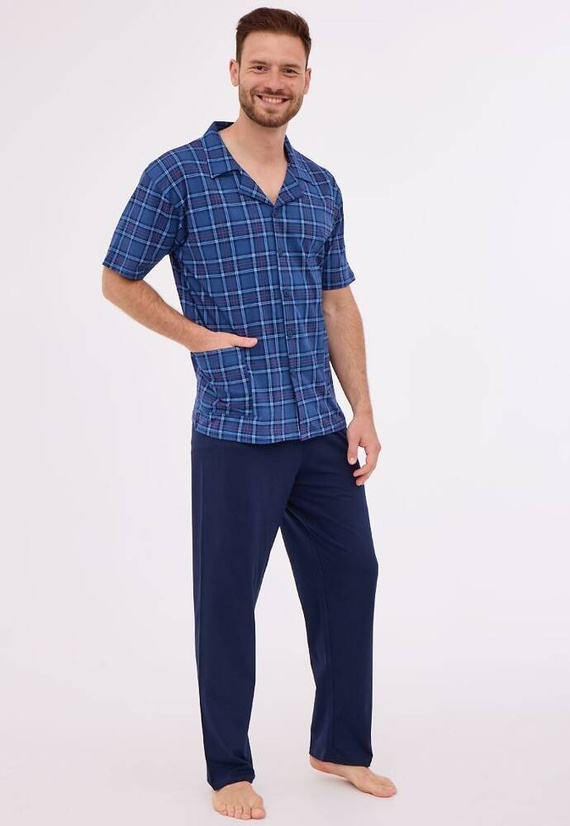Piżama męska rozpinana 318/51 Cornette granatowy