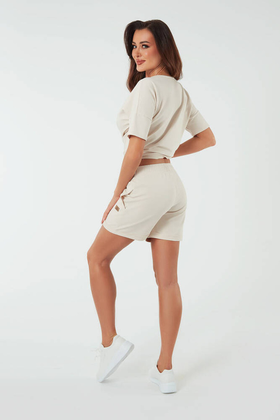 Krótkie spodenki damskie Madri Italian Fashion - beżowy