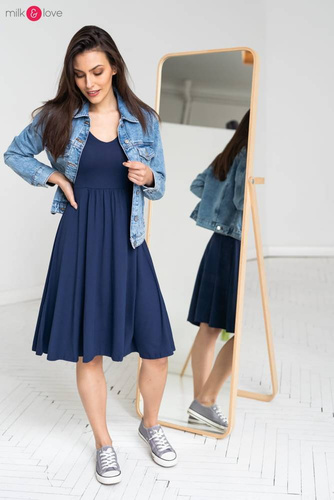 Sukienka ciążowa i do karmienia Mommy Chic Milk&Love granatowy