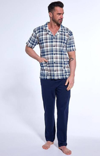 Piżama męska rozpinana 318/54 Cornette granatowy