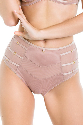 Figi damskie wysokie 19064 Naked Mediolano beżowy