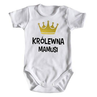 Body krótki rękaw "KRÓLEWNA MAMUSI" Moocha biały