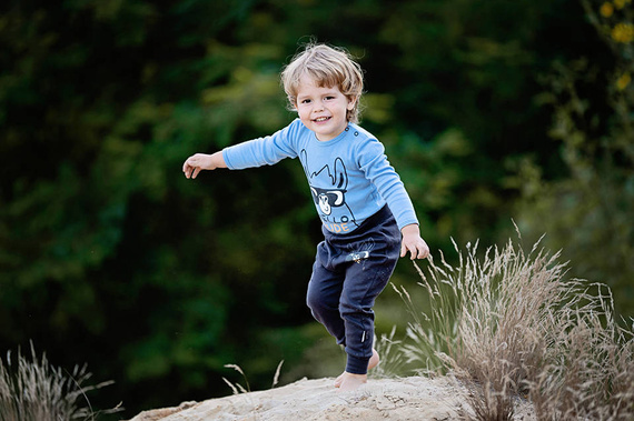 Body z długim rękawem "Hello Dude" Makoma niebieski
