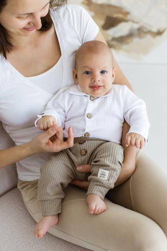 Koszulobody długi rękaw muślinowe "Just Muslin Milk" Makoma 