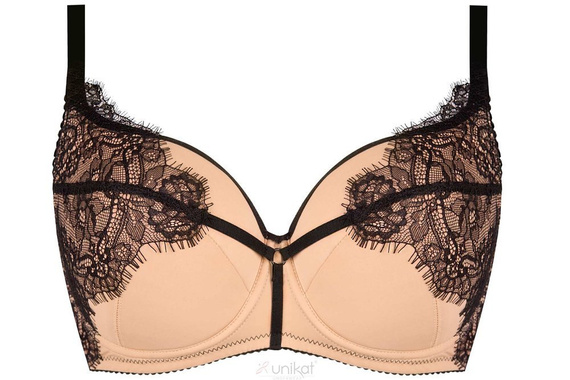 Biustonosz usztywniany full cup Tosca Unikat czarny/beżowy
