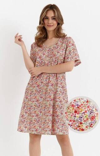 Koszula nocna z bawełny 458  Cana - czerwona