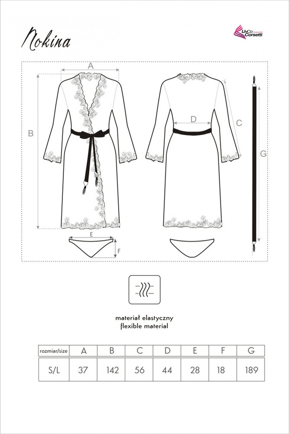Szlafrok damski Nokina LC XG055 LivCo Corsetti Fashion