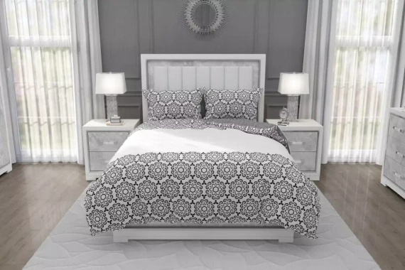 Pościel bawełniana Glamour 017 ornament Faro szary