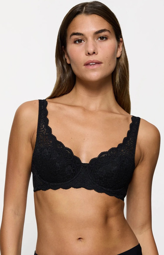 Biustonosz Triumph Amourette WHP czarny– fiszbiny, koronka, wyściełane miseczki