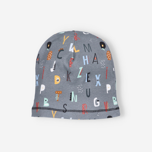 Czapka niemowlęca z bawełny organicznej Alfabet Nini 
