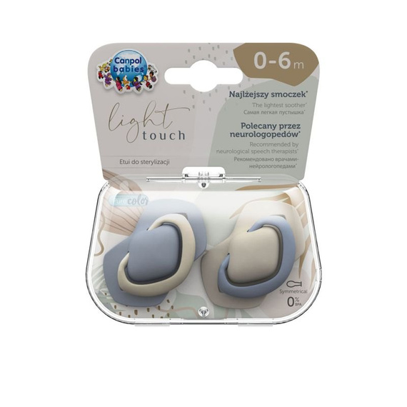 Zestaw smoczków uspokajających pure color Canpol Babies niebieski
