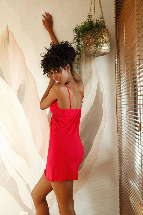 Halka nocna Zuwena DKaren - czerwony