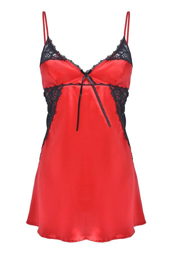 Hana Halka satynowa koszulka damska DKaren - czerwony