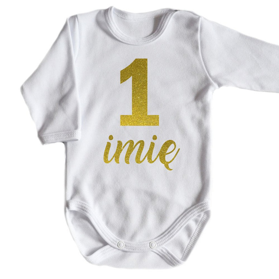 Body długi rękaw "ROCZEK z imieniem" złoty napis Moocha czarny