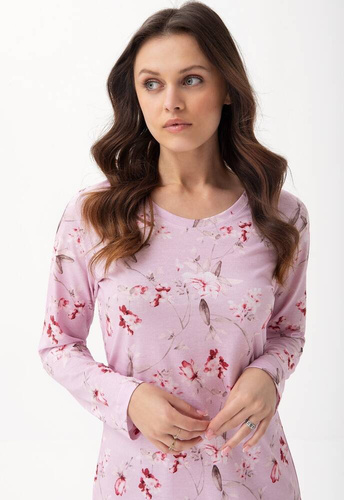 Koszula Nocna z długim rękawem 200 Luna - różowy