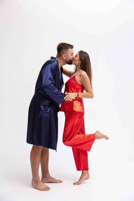 Szlafrok męski Lukas Dkaren - granatowy