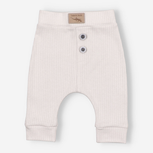 Spodnie prążkowane Lagarto Verde - ecru