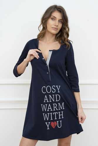 Koszula ciążowa i do karmienia. 3/4rękaw Balsam Italia Fashion - granat