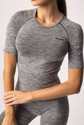 Bluzka damska krótki rękaw Melange Rashguard Spaio grey
