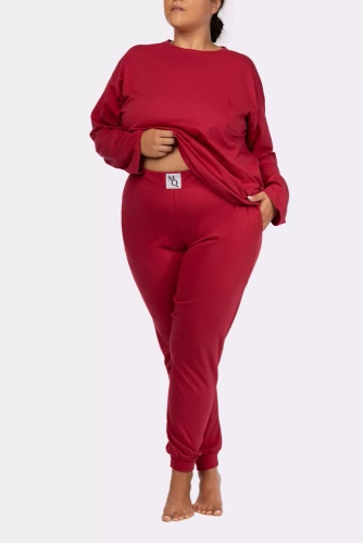 Piżama damska Homie longsleeve Mona burgund