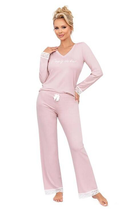 Piżama damska Simply Long  Donna - różowa