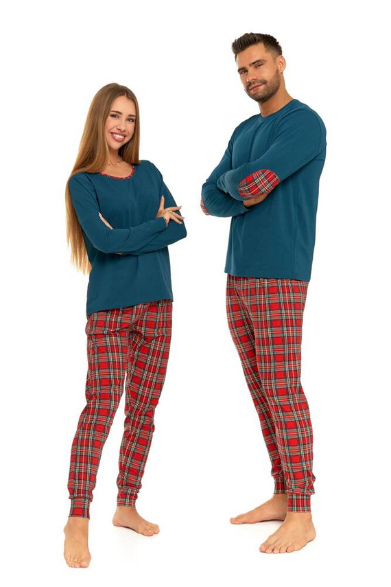 Piżama męska długi rękaw, długie spodnie PDM5500-006 Moraj - zielony