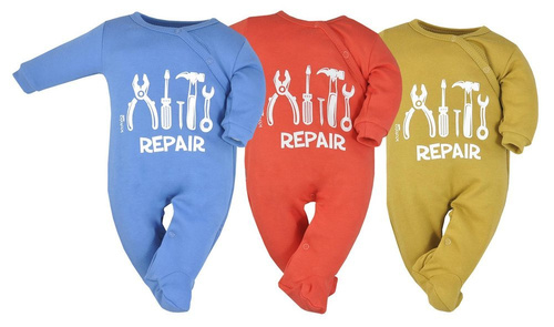 Pajac niemowlęcy "NARZĘDZIA" Koala- pomarańczowy