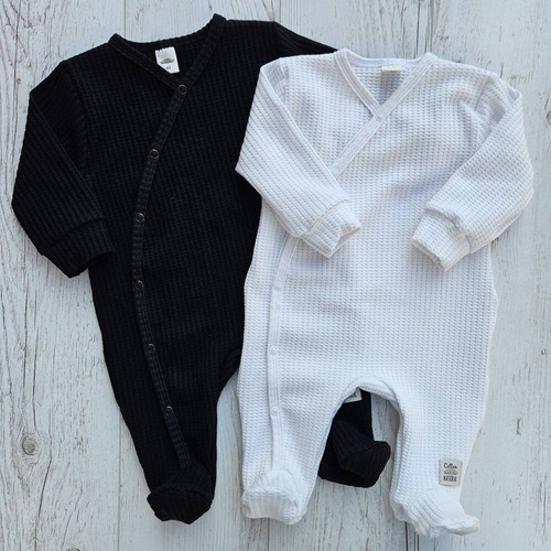 Pajacyk niemowlęcy "Natural Waffel" Makoma black