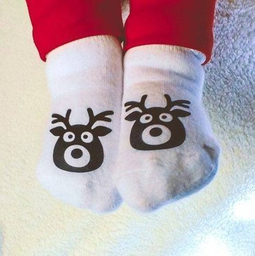 Skarpetki świąteczne "Reniferki" Moocha biały