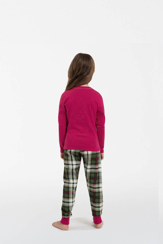 Piżama dla dziewczynki Zonda Italian Fashion - amarant/druk 