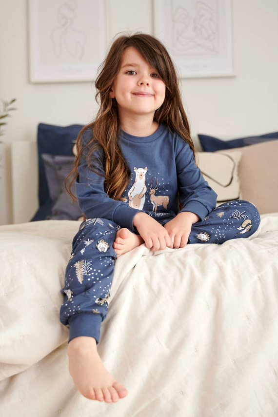 PDG.4324 "Animals" Piżama dziecięca Unisex Doctor Nap - deep blue
