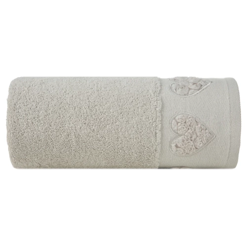 Ręcznik Kamila serca wypełnione różyczkami Eurofirany srebrny 