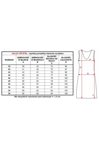 Halka nocna damska 86197 Crystal Mewa biały