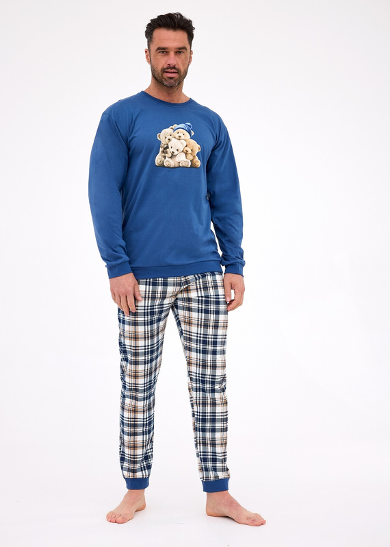115/292 Cornette Bears piżama męska z bawełny | Misiowy nadruk i wygoda