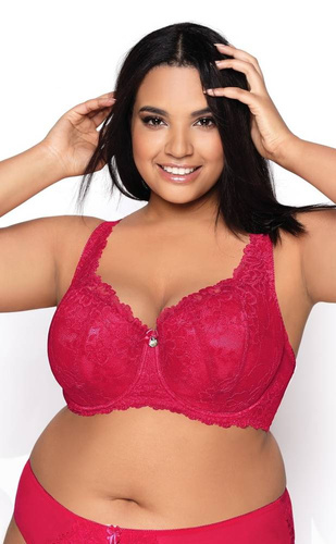  Biustonosz Usztywniany Big M-053/22 Carmela Mat rubinowy czerwony