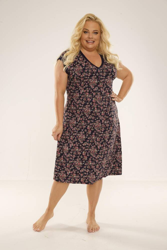 Koszula nocna 466/472 Mia Plus Size Forex - granat