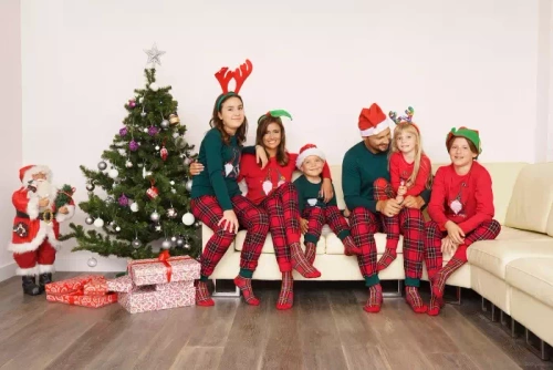 Piżama Męska długi rękaw, długie spodnie Narwik Italian Fashion - zielony/druk