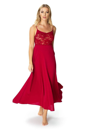 Koszula nocna damska 6081 Queen Mewa burgundowy