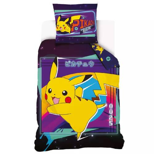 Pościel bawełniana Pokemon Pikachu  Carbotex  fioletowy