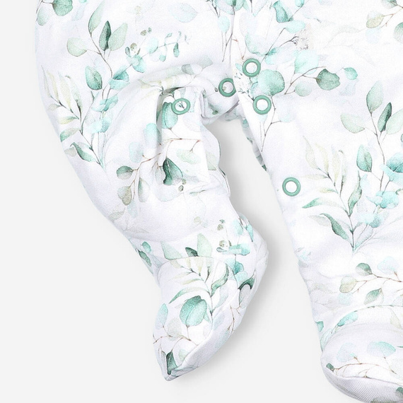 Pajacyk z bawełny organicznej Aromatyczne listki Nini druk