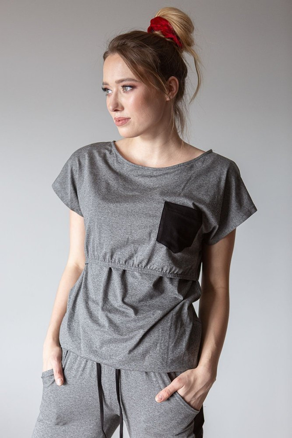 Komplet dresowy 504 MIRACLE- szary melanż