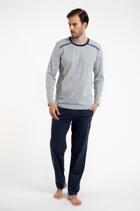 Piżama Męska długi rękaw, długie spodnie Zbyszek talian Fashion - melange
