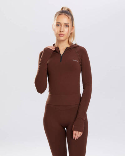 Bluza sportowa damska Adapt Spaio coffee