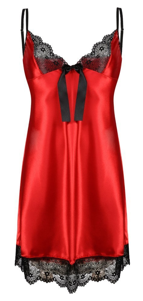 Elaine Halka satynowa koszulka damska DKaren - czerwona