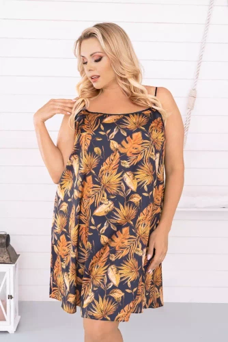 Koszula damska, wąskie ramiączko Monstera Italia Fashion - druk 