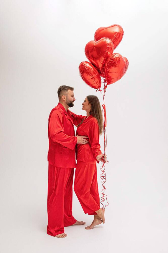 Komplet satynowy Lukas - czerwony