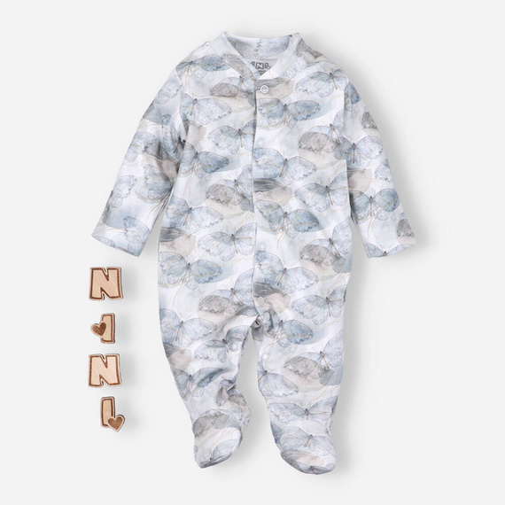 Pajacyk z bawełny organicznej Butterflies Nini druk